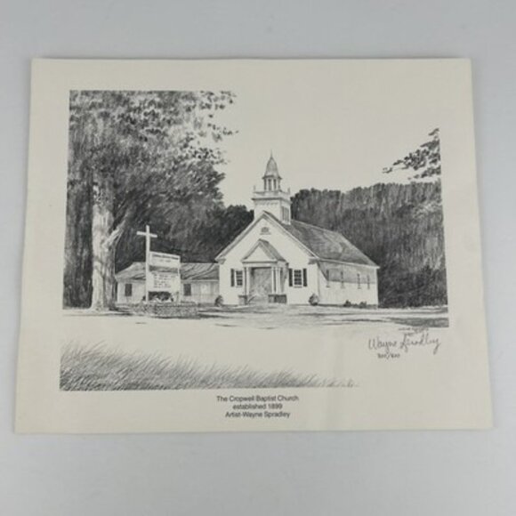 Wayne Spradley Set/2 Cropwell Baptist Church - Post Office Trading Post -Signed - Picture 2 of 16